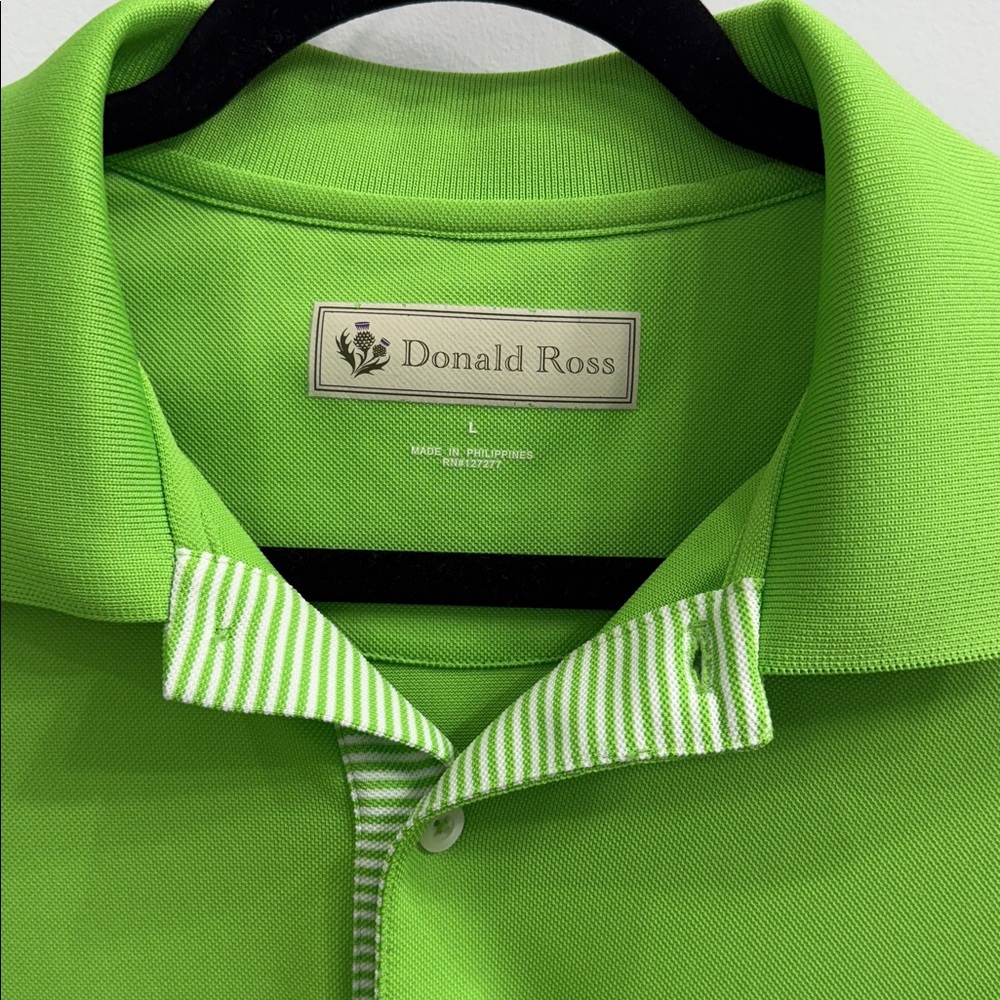Donald Ross Golf Lime Green Golf Shirt Men's Size Large - Picture 3 of 4